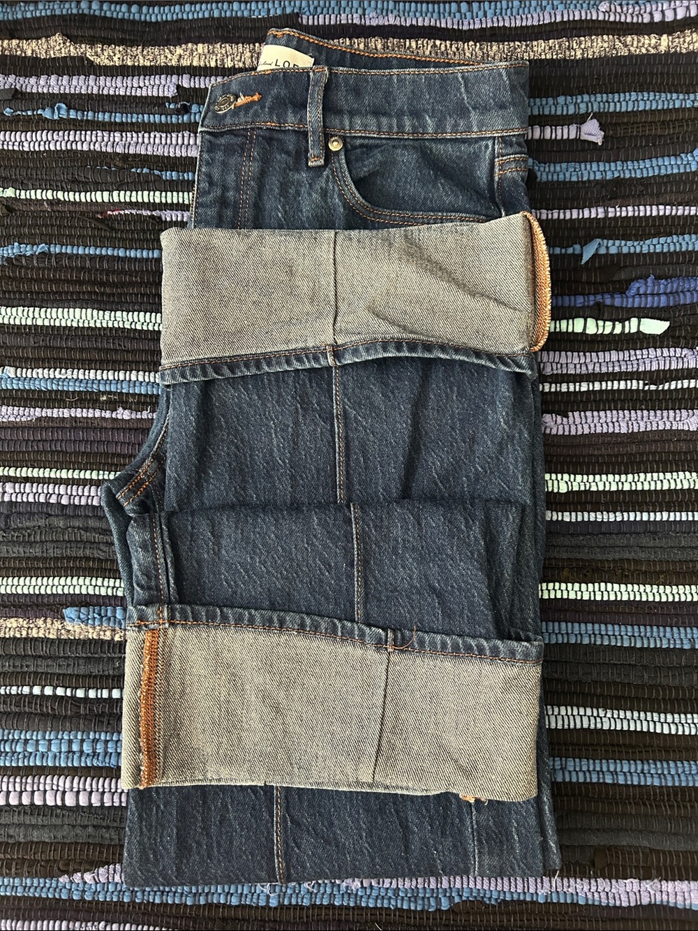 LOFT Womens Dark Blue Straight Jeans